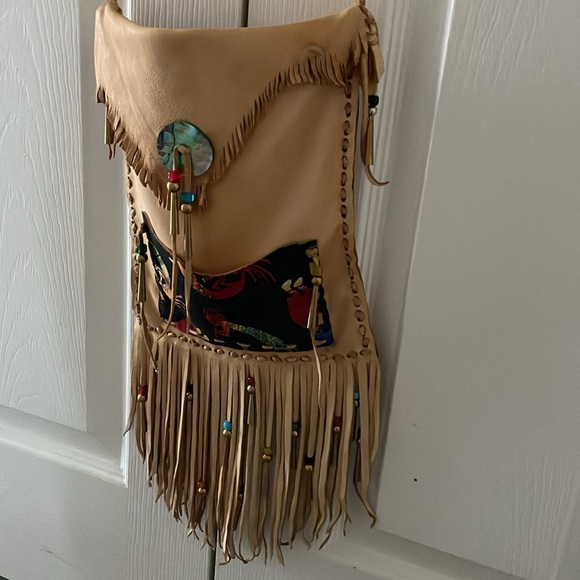 Native American-made handcrafted deer leather possibles medicine bag Kokopelli - Picture 8 of 12